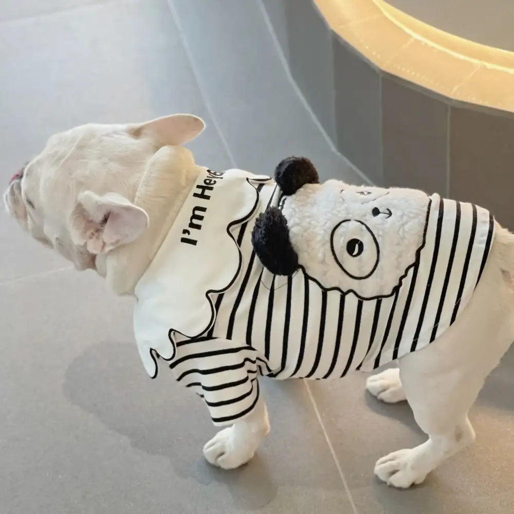 Panda Striped Dog Hoodie