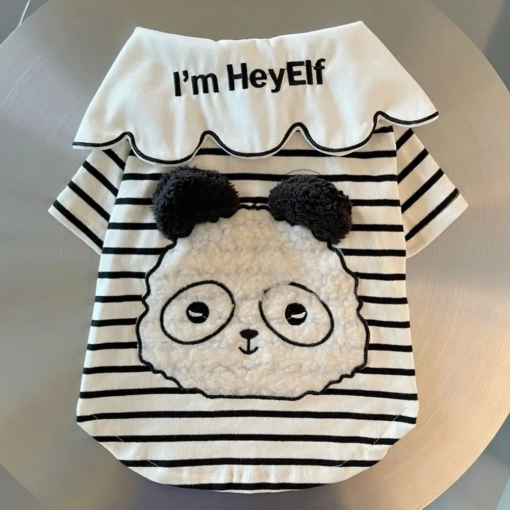 Panda Striped Dog Hoodie