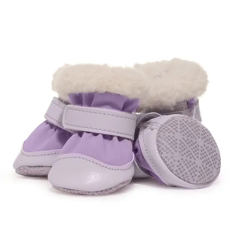Warm Fleece Dog Boots for Winter