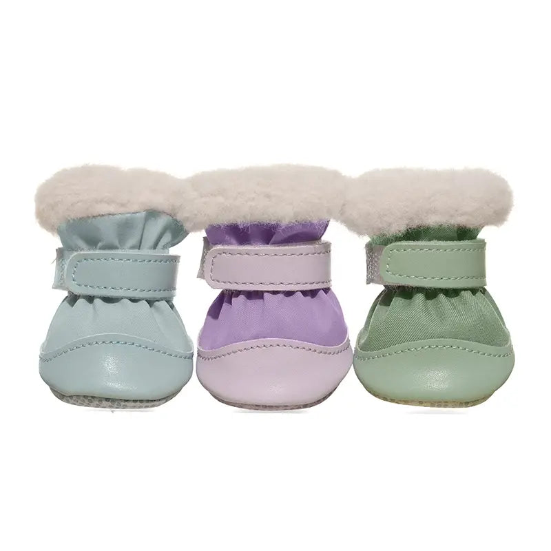Warm Fleece Dog Boots for Winter