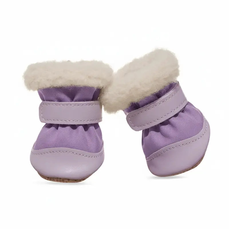 Warm Fleece Dog Boots for Winter