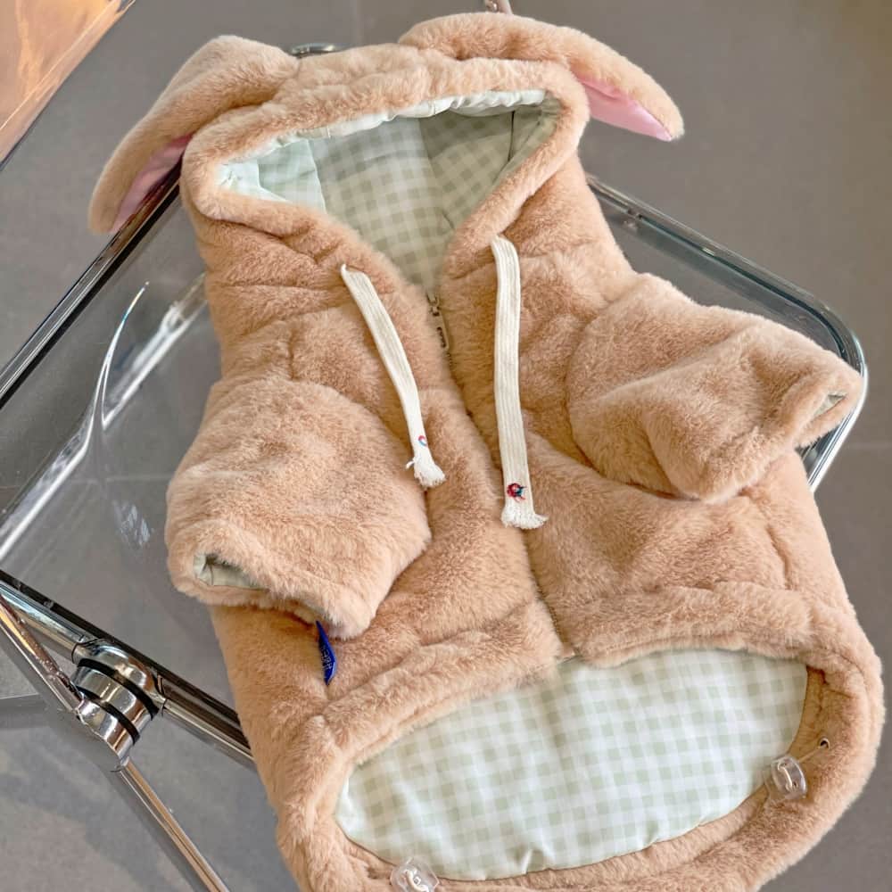 Bunny Ears Soft Plush Dog Hoodies