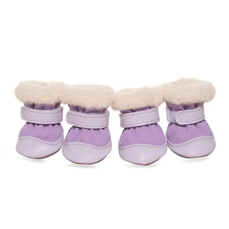 Warm Fleece Dog Boots for Winter