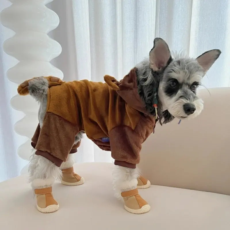 Faux Fur Lining Winter Dog Boots