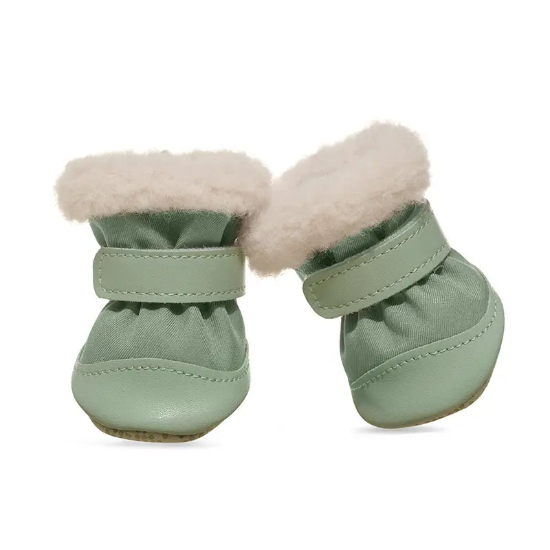 Warm Fleece Dog Boots for Winter
