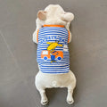 Blue Striped Giraffe Printing Summer Dog Tank Top