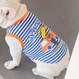 Blue Striped Giraffe Printing Summer Dog Tank Top