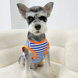 Blue Striped Giraffe Printing Summer Dog Tank Top