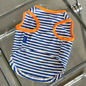 Blue Striped Giraffe Printing Summer Dog Tank Top