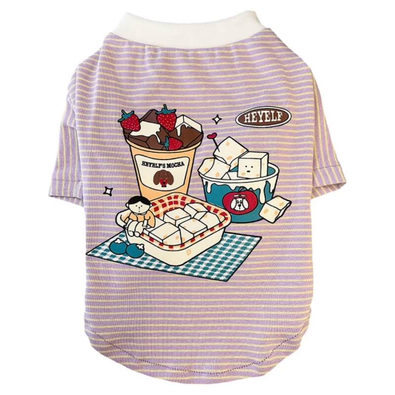 Cartoon Striped Dog T-shirt