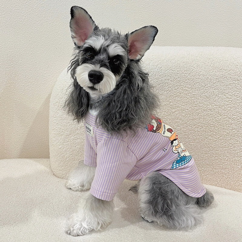 Cartoon Striped Dog T-shirt