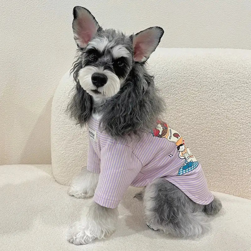 Cartoon Striped Dog T-shirt