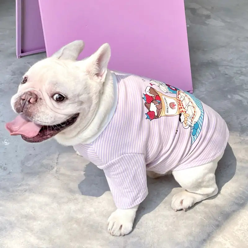 Cartoon Striped Dog T-shirt
