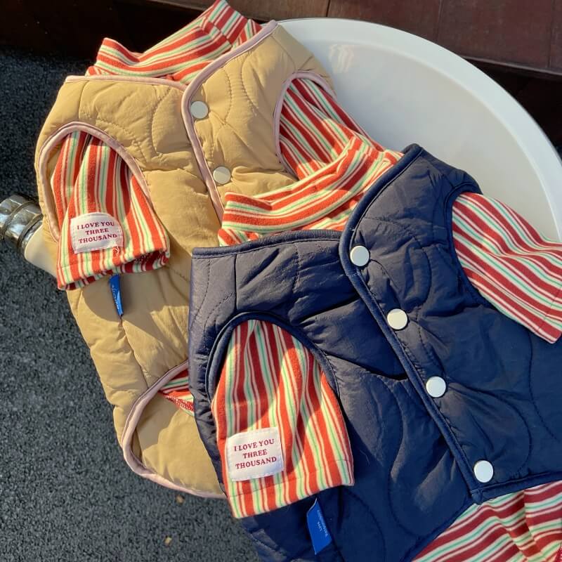 Fishing Bear Dog Puffer Vest