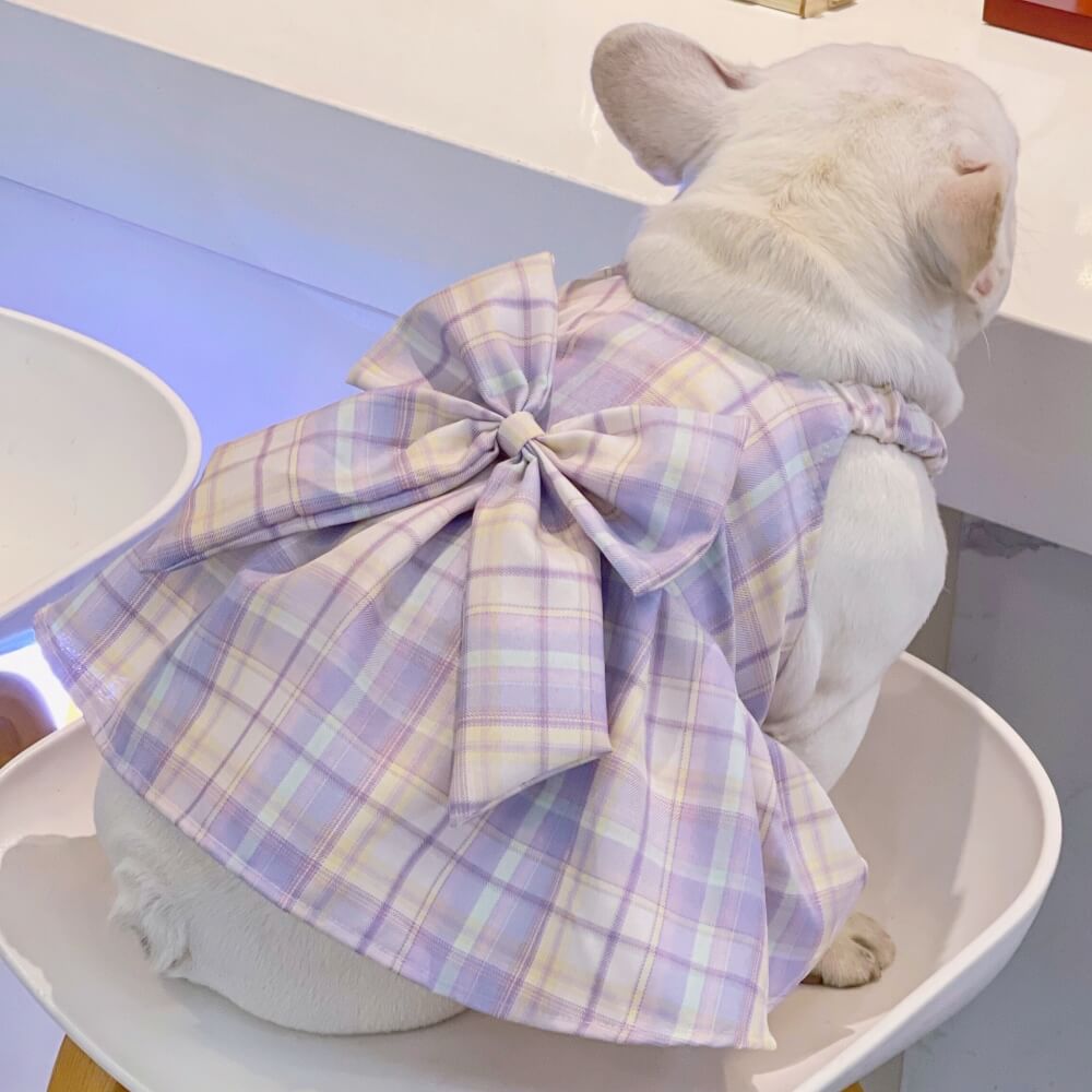 Purple JK Plaid Dog Dress
