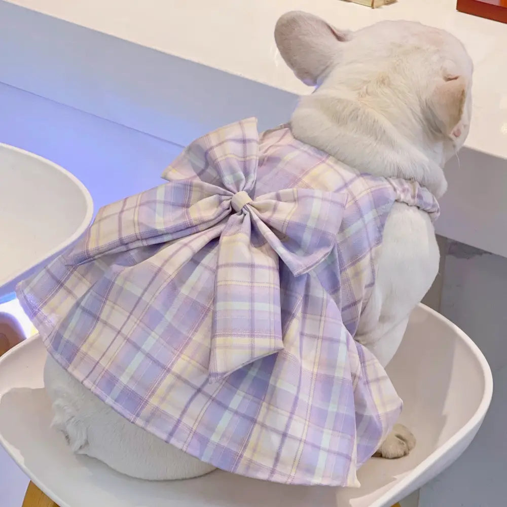 Purple JK Plaid Dog Dress