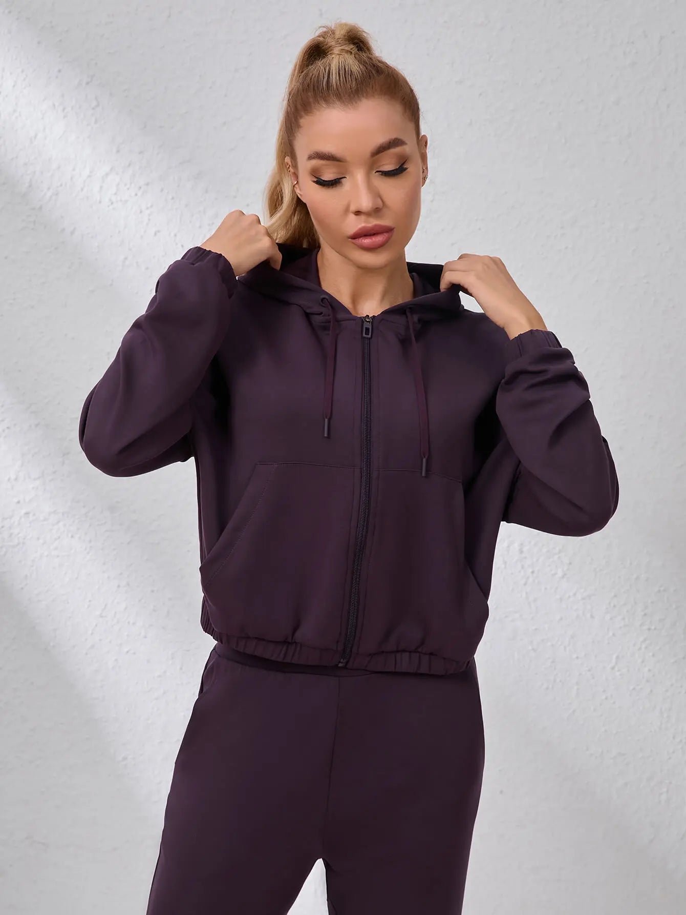 White Essentials Full Zip Up Hoodie Women