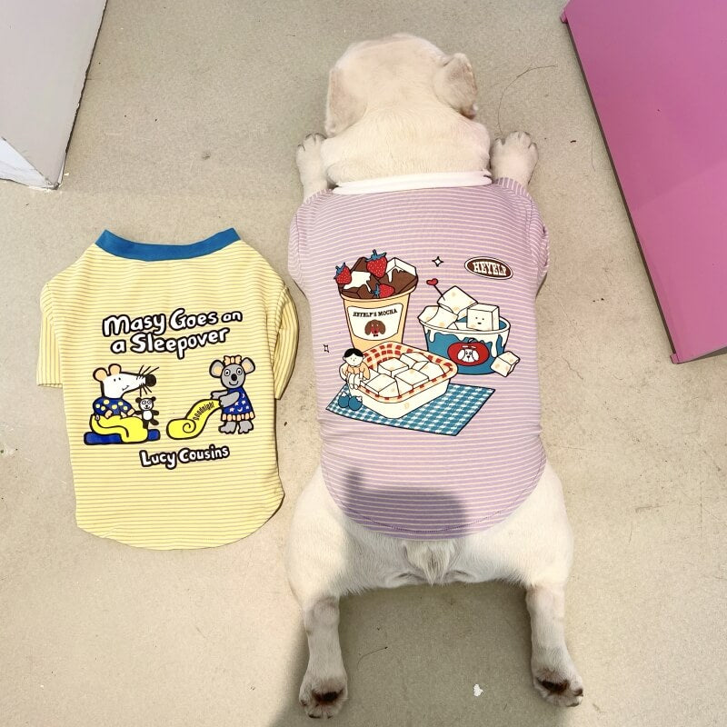 Cartoon Striped Dog T-shirt