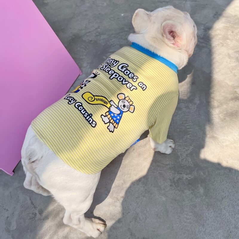 Cartoon Striped Dog T-shirt