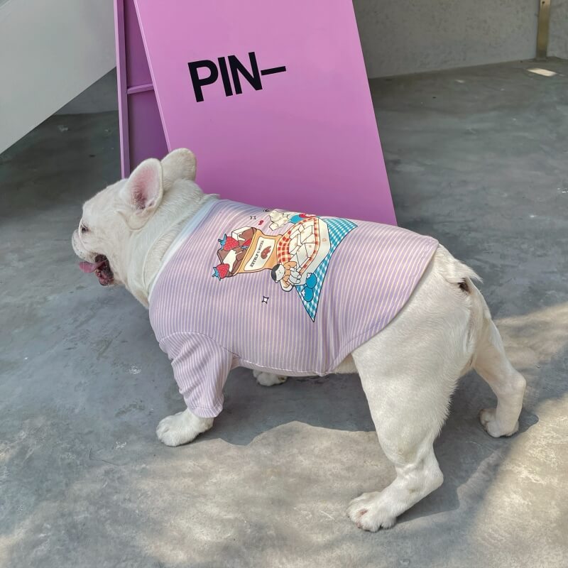 Cartoon Striped Dog T-shirt