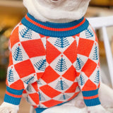 Christmas Argyle Dog Sweater