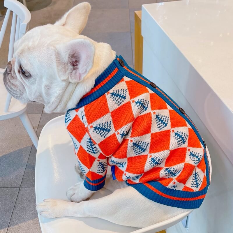 Christmas Argyle Dog Sweater