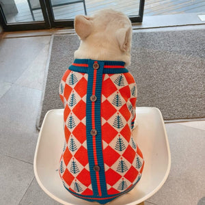 Christmas Argyle Dog Sweater