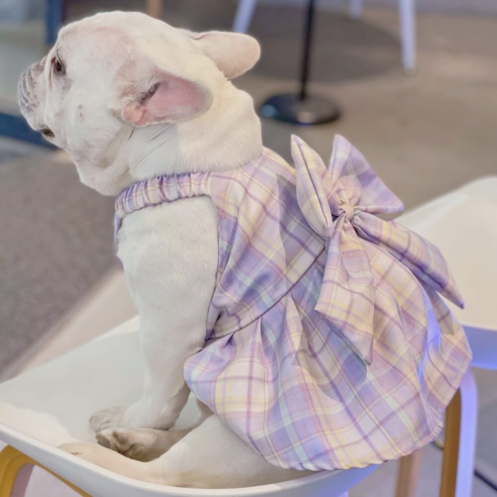 Purple JK Plaid Dog Dress