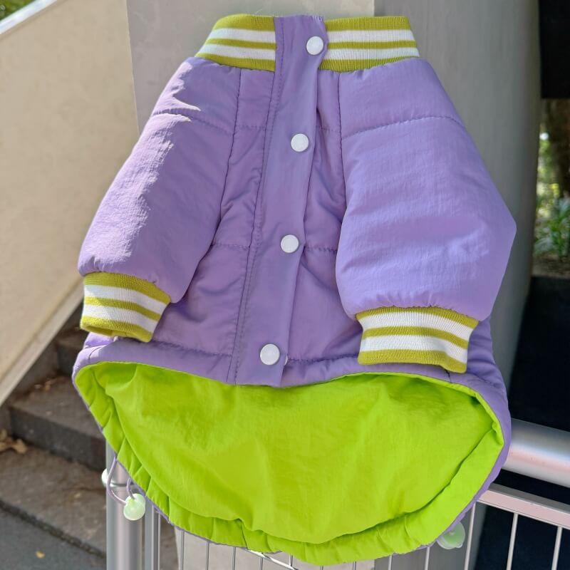 Lavender Purple Dog Puffer Jacket