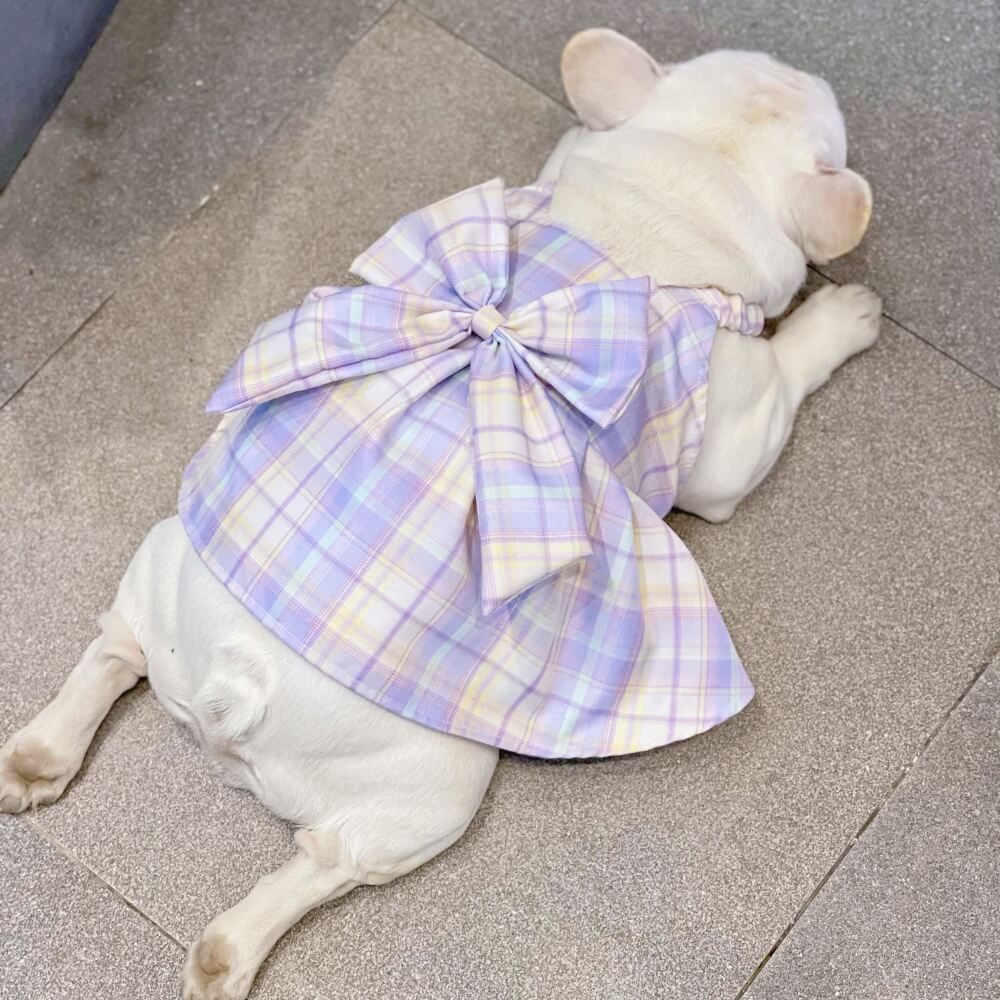 Purple JK Plaid Dog Dress
