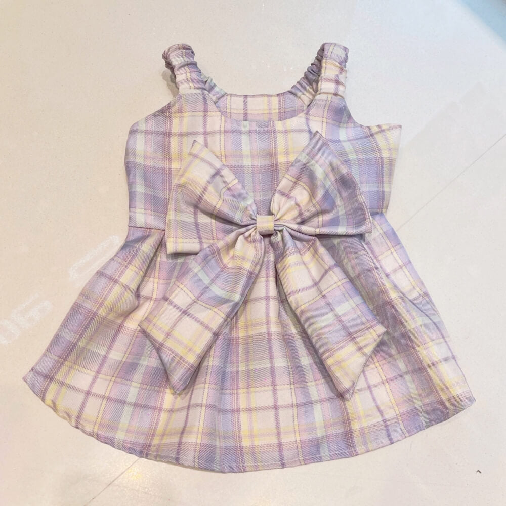 Purple JK Plaid Dog Dress