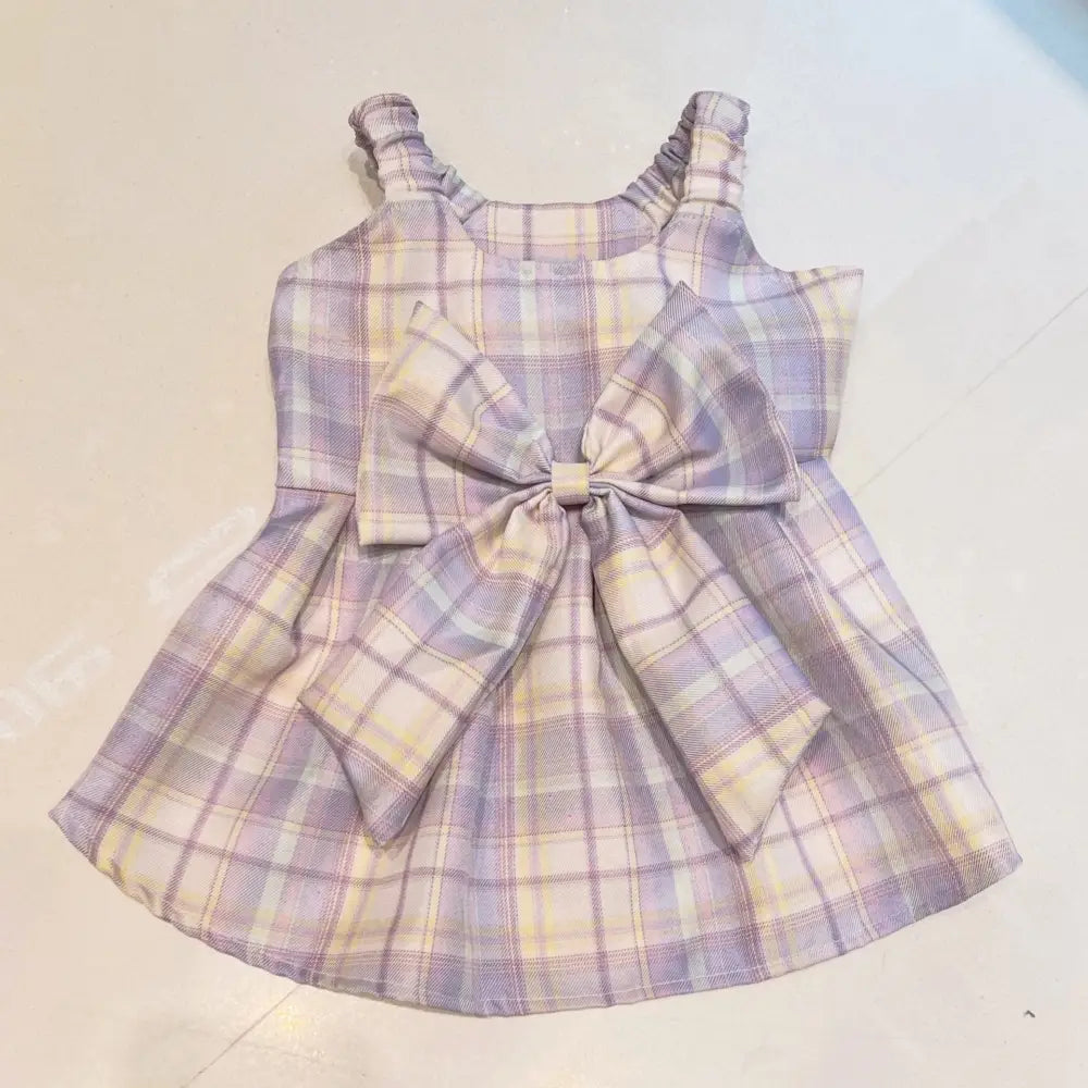 Purple JK Plaid Dog Dress