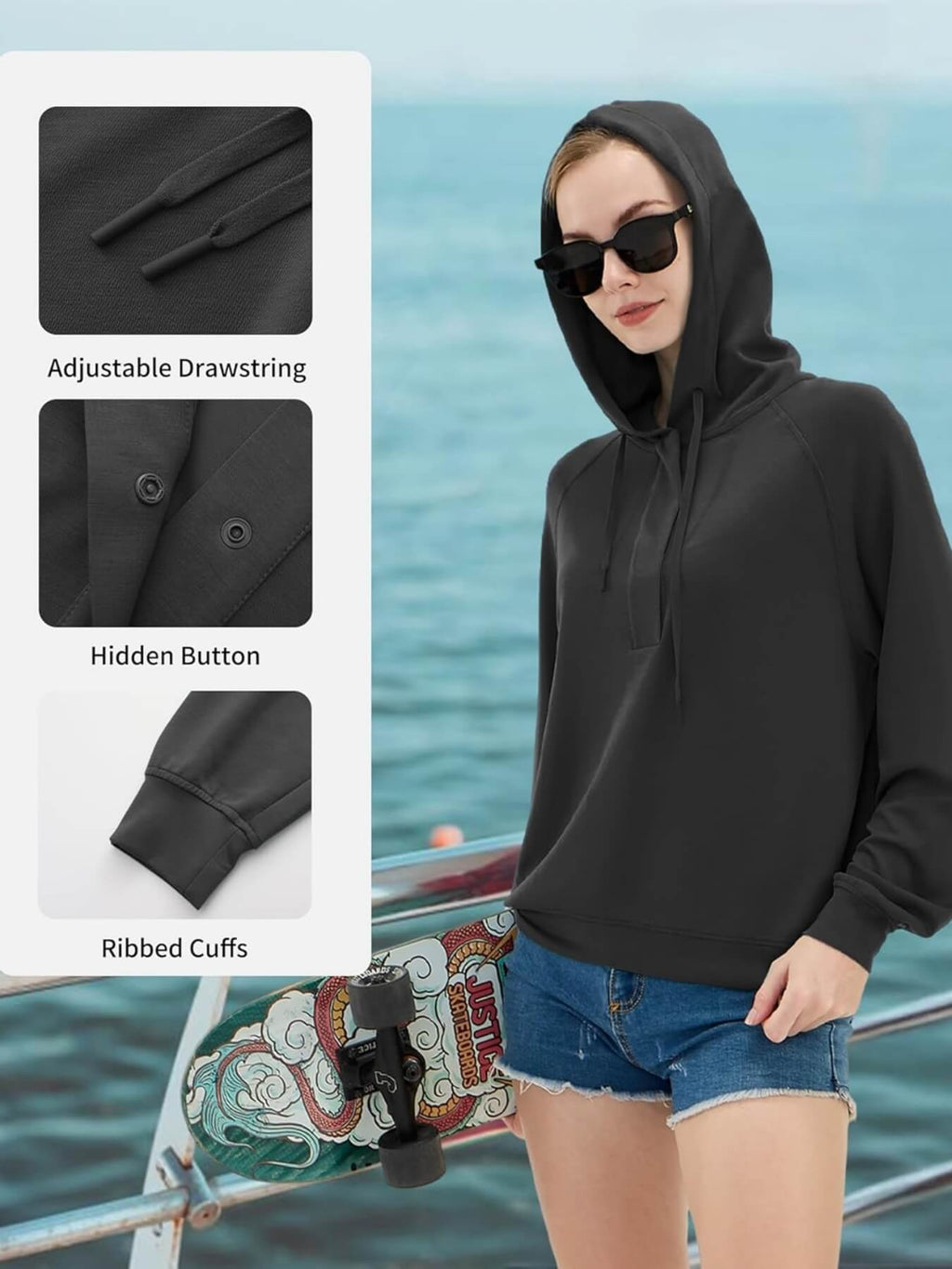 Black Essentials Hoodie Women