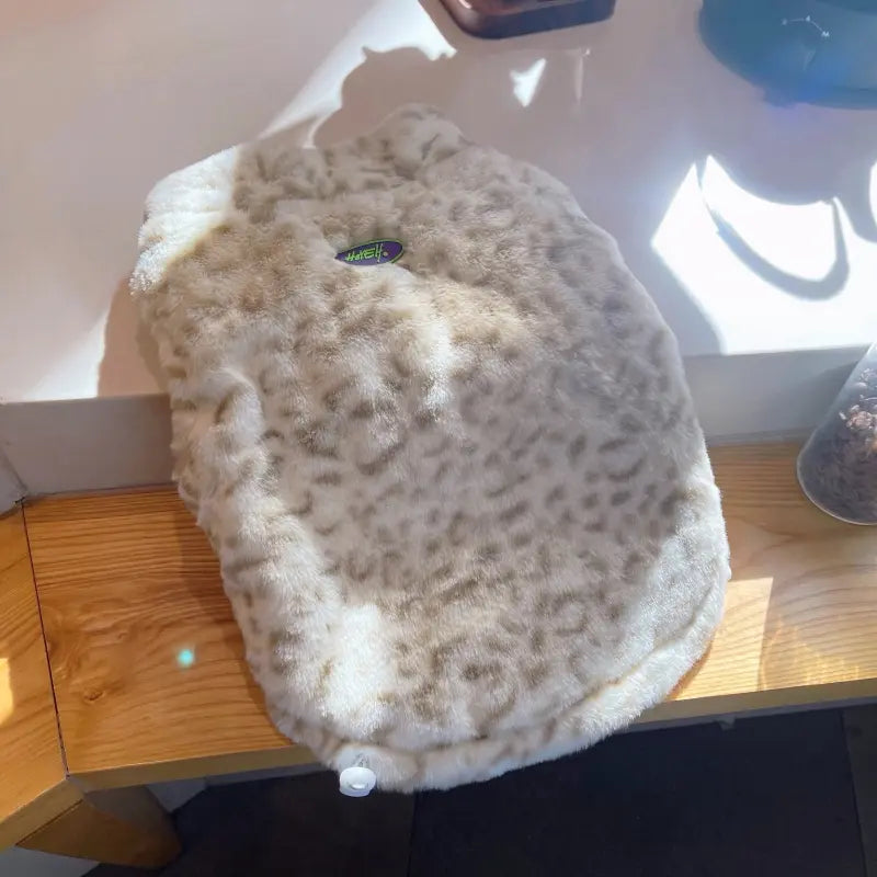 Luxe Plush Winter Vest - Snow Leopard