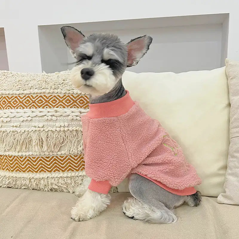 Cozy Fleece Dog Sweatshirt - Pink