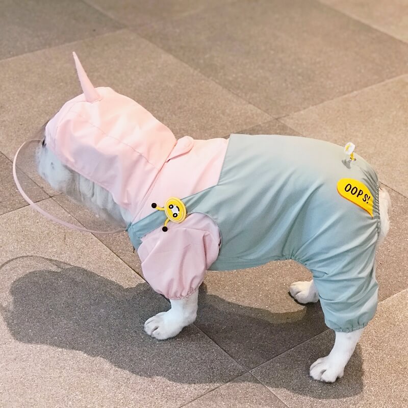 Pink Dog Raincoat Full Coverage - Unicorn