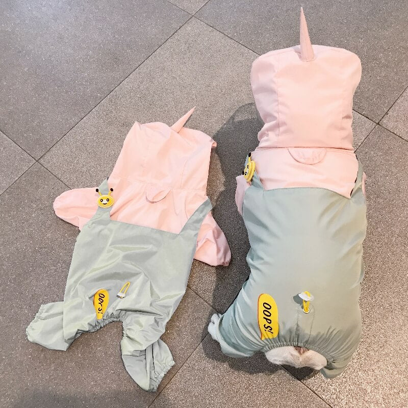 Pink Dog Raincoat Full Coverage - Unicorn