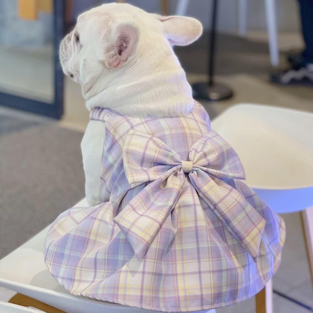 Purple JK Plaid Dog Dress
