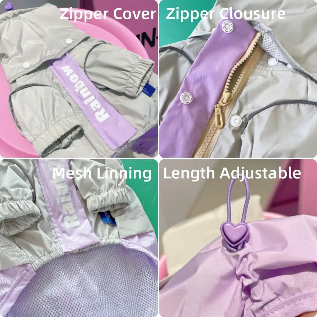 Dog Raincoat Full Coverage - Motorcycle Dog