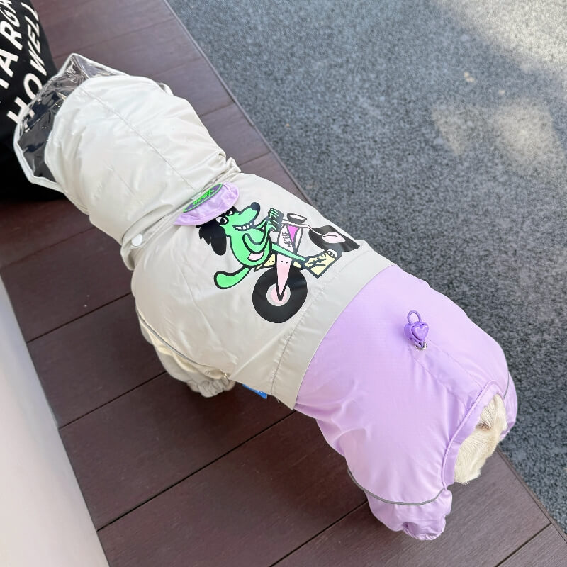 Dog Raincoat Full Coverage - Motorcycle Dog