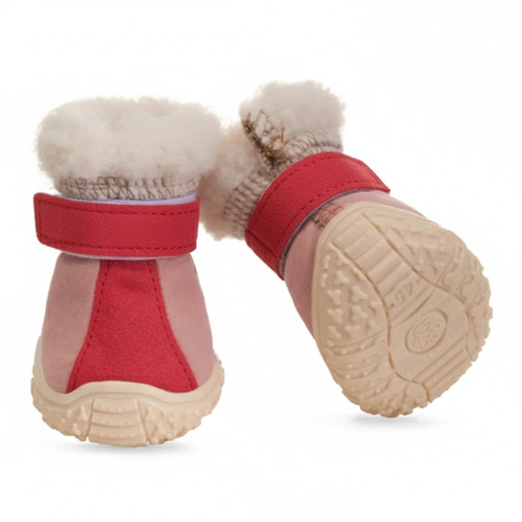 Faux Fur Lining Winter Dog Boots