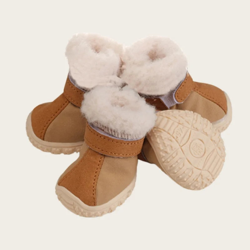 Faux Fur Lining Winter Dog Boots