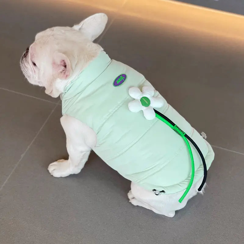 Mint Daisy Dog Puffer Vest