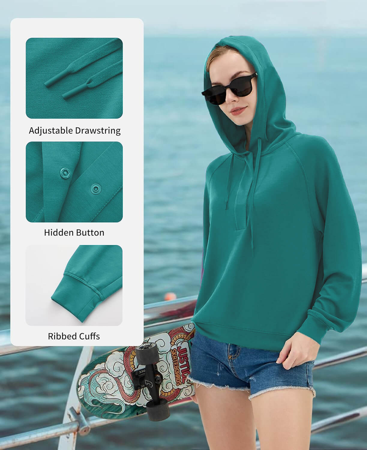 Mint Green Essentials Hoodie Women