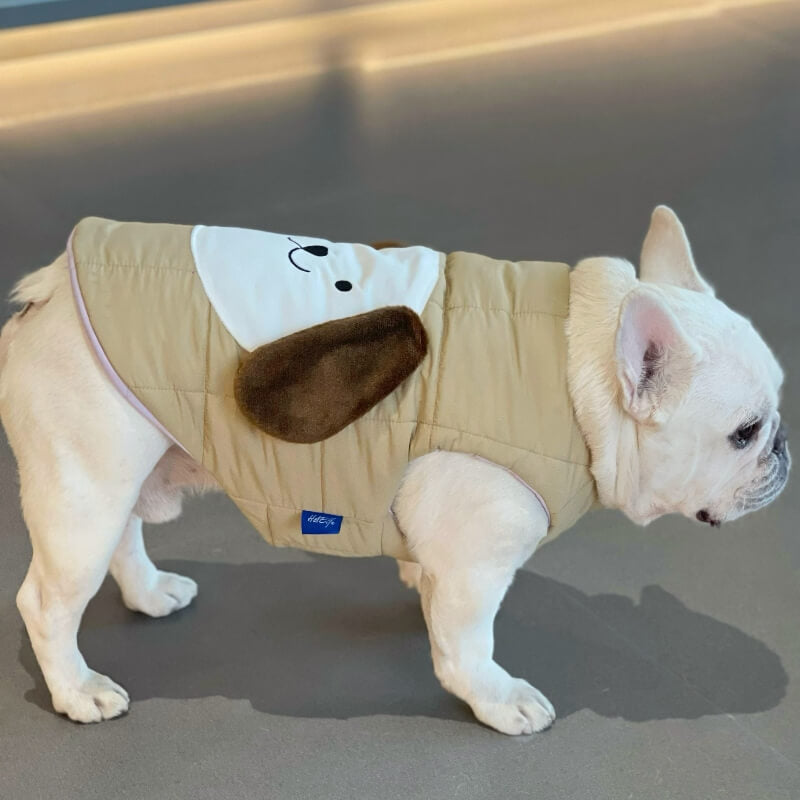 Reversible Dog Puffer Vest - Dog Face