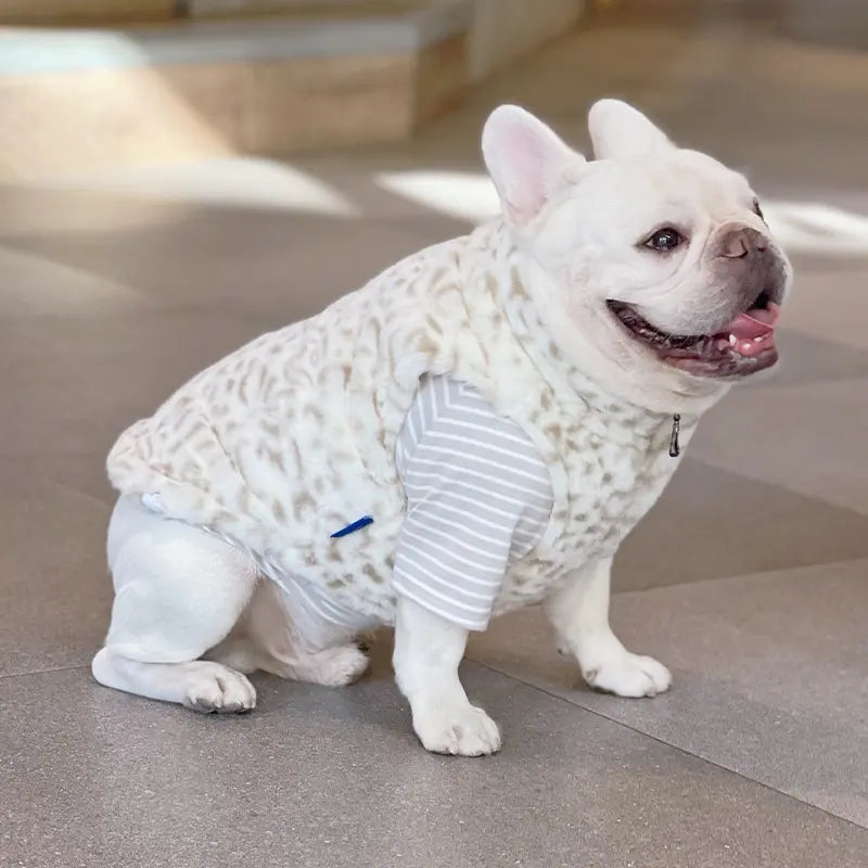 Luxe Plush Winter Vest - Snow Leopard