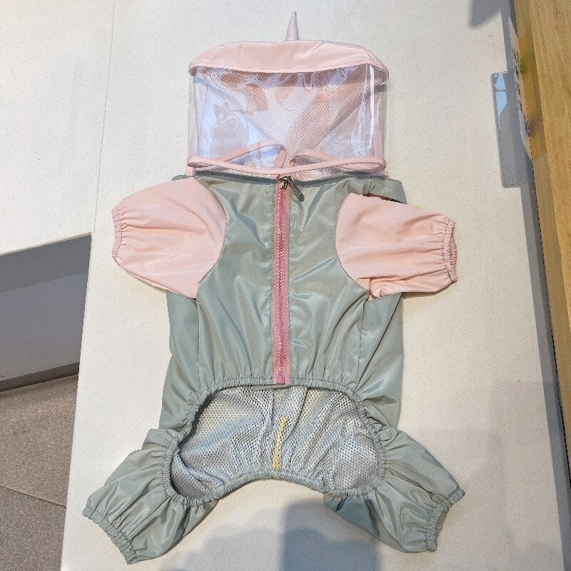 Pink Dog Raincoat Full Coverage - Unicorn
