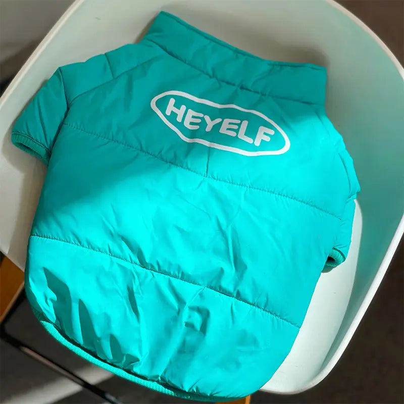 Aqua Zip-Up Dog Puffer Jacket