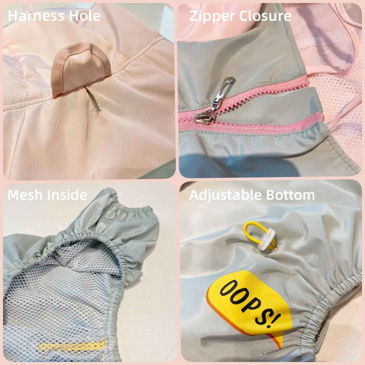Pink Dog Raincoat Full Coverage - Unicorn