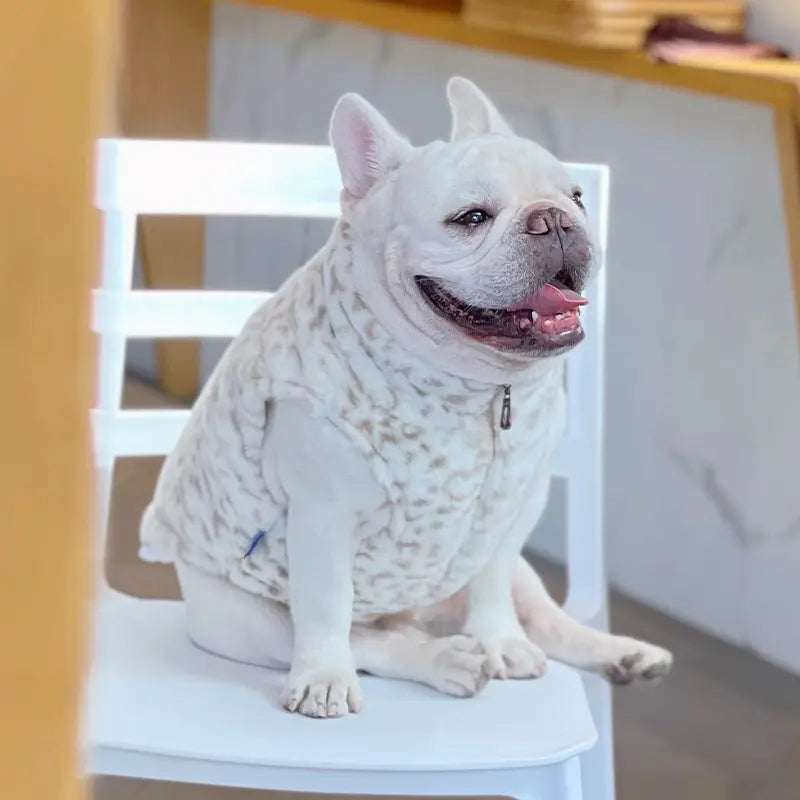 Luxe Plush Winter Vest - Snow Leopard